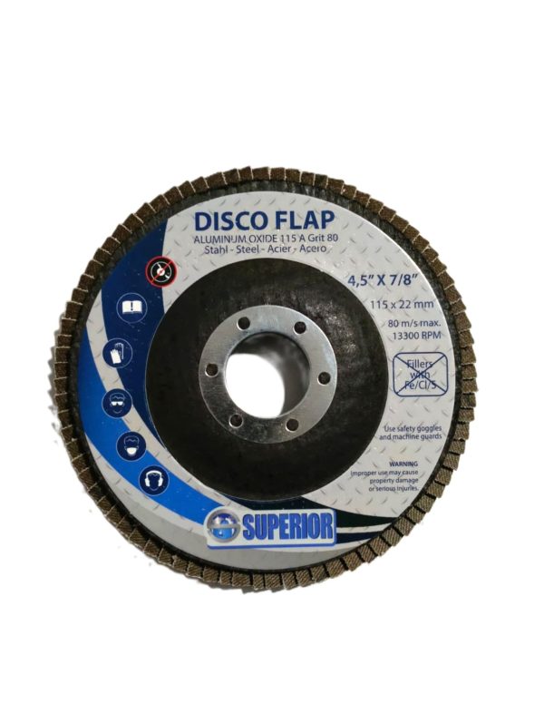 Disco flap 4-1/2 pulgadas grano 80 de óxido de aluminio