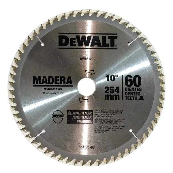 disco sierra madera 10 60 dientes DEWALT