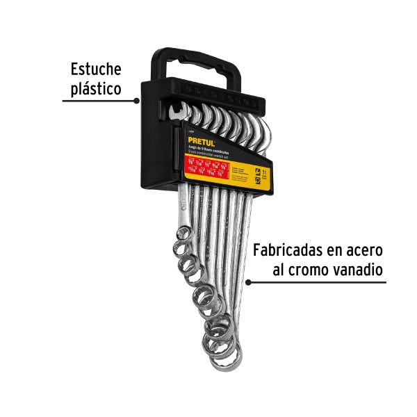 Juego llaves mx 8-17mm 9pz PRETUL 21994 - Imagen 2