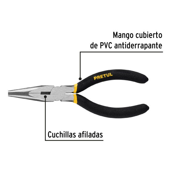 Pinza punta 6" larga PRETUL 22624 - Imagen 2