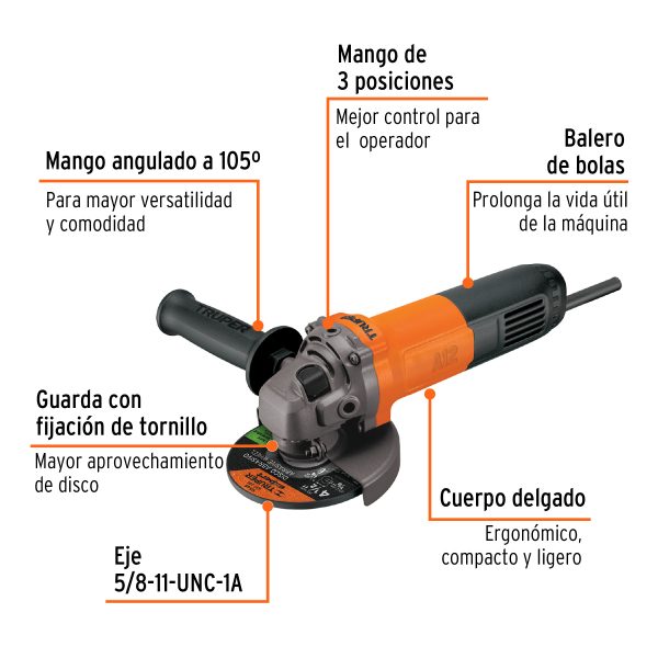 Pulidora 4-1/2" prof 700watts TRUPER 14013 - Imagen 2