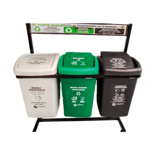 Punto ecológico 55 litros 3 puestos