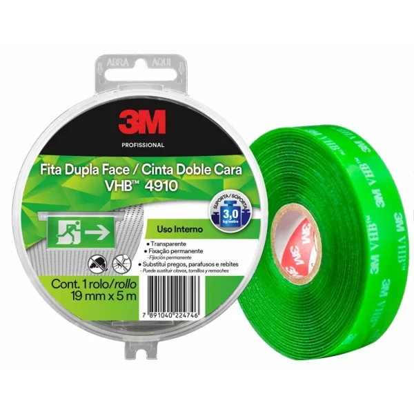 Cinta doble faz 3M VHB 4910 de 19 mm por 5 m
