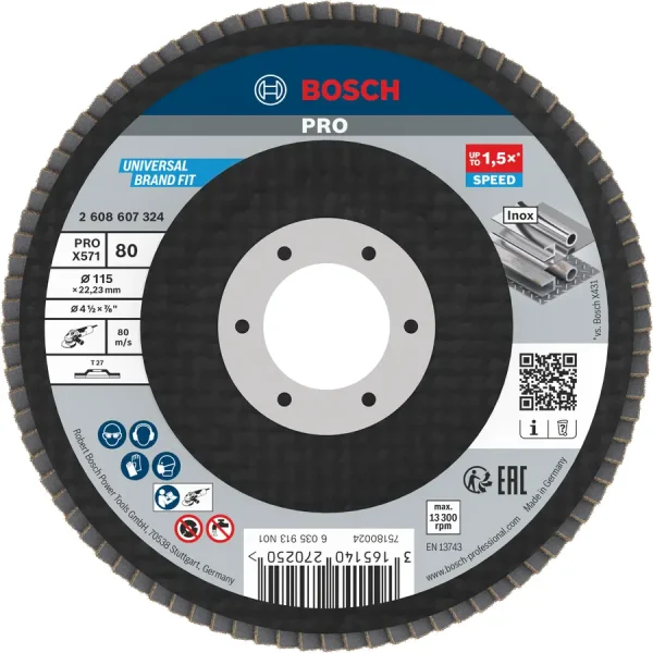 Disco flap Bosch 4-1/2 grano 80 para metal