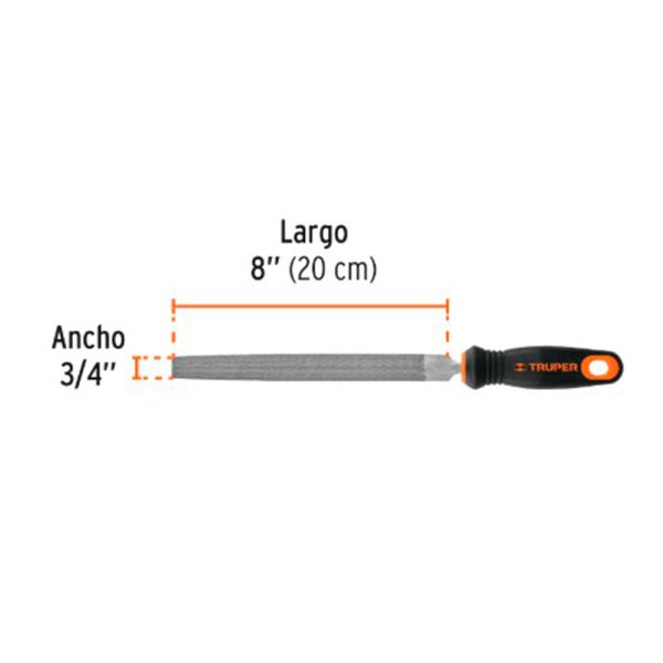 Lima 8" mediacaña bastarda mango confort Truper 15318 - Imagen 3